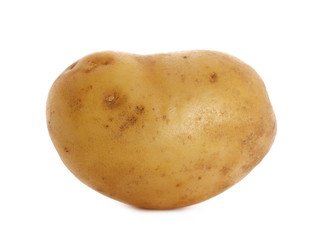 Young organic potato isolated on white background