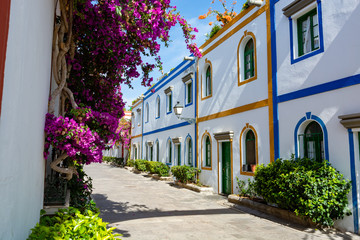 Fototapeta na wymiar Townhouses during a sunny day, Puerto de Mogan, Gran Canaria