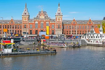Gardinen City scenic from Amsterdam with the Central Station in the Netherlands © Nataraj