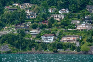 Fototapeta na wymiar Village town on the Alps