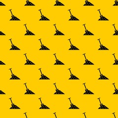 Shovel in coal pattern seamless vector repeat geometric yellow for any design
