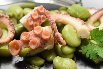 Insalata di polpo e fave ft9105_0607 Octopus and broad bean salad