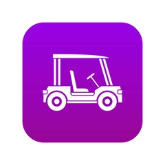 Golf club vehicle icon digital purple for any design isolated on white vector illustration
