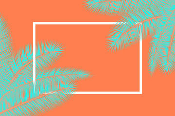 Palm leaves. Summer background
