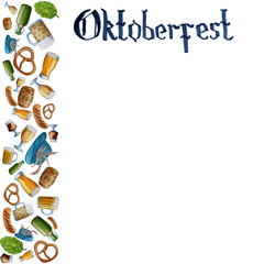 octoberfest poster or banner design template, watercolor hand drawn