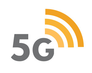 Fifth generation network icon. 5G wireless internet technology symbol or sign concept.