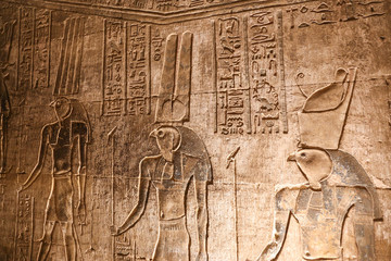 Scene from Edfu Temple in Edfu, Egypt