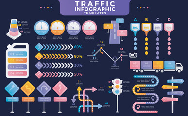 Traffic Infographic Templates. Colorful Infographic templates. Infographics for presentation