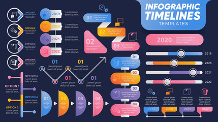 Timelines Infographic Templates. Colorful Infographic templates. Infographics for presentation