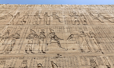 Scene from Edfu Temple in Edfu, Egypt