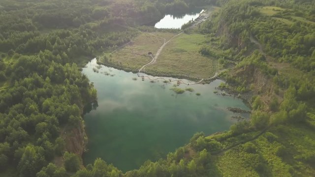 Jezioro Jaworzno Koparki Panorama z powietrza (zach&oacute;d) 
