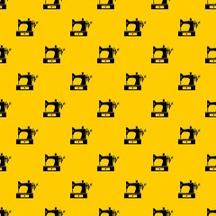 Sewing machine pattern seamless vector repeat geometric yellow for any design