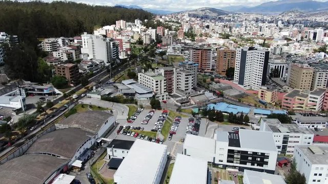 ELOY ALFARO street aerial view of Quito