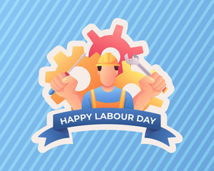 Happy Labor Day Illustration. Worker Illustration