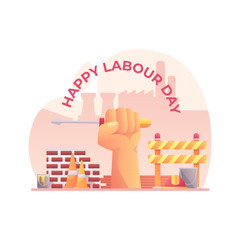 Happy Labor Day Illustration. illustration of excited hands
