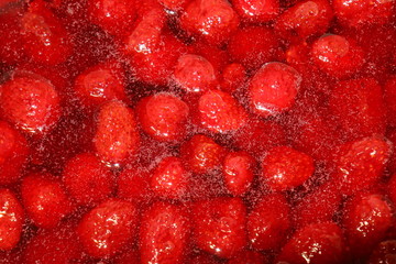 strawberry jam macro as background
