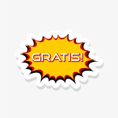 Illustration of gratis yellow star on white background