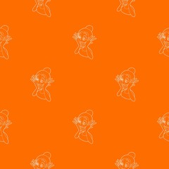 Surprised woman pattern vector orange for any web design best