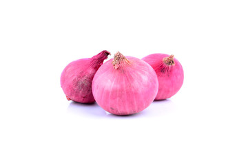 Red onion isolated on white background