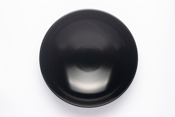 Black mattle bowl isolated on white background.