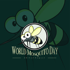 Fototapeta premium Mosquito Icon Vector with Mosquito Background, World Mosquito day, Malaria Day, dengue fever