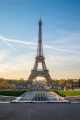A view of the Eiffel Tower from Palais de Chaillot, Paris, France
