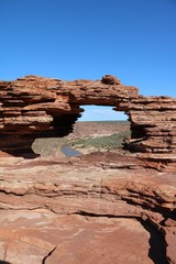 View to Murchison River thourgh Natures Window in Kalbarri National Park, Western Australia