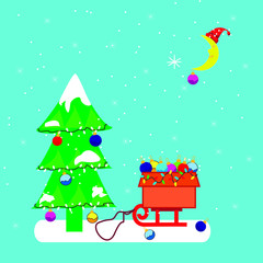  New Year. New Year 2020 and Christmas tree on background. Year of the rat or mouse. greeting card, concept of the new year.