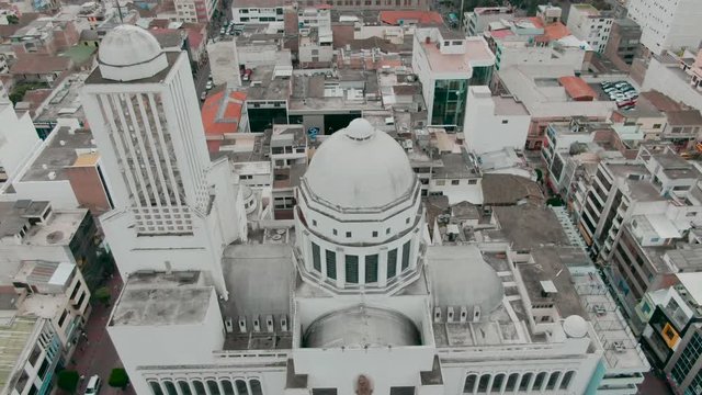 Cathedral of Ambato, Ecuador, aerial shot