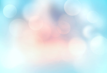 Obraz premium Blue pink blurred abstract background.Winter defocused illustration.