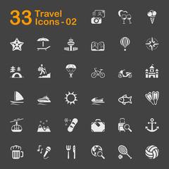 Travel and vacation vector icons