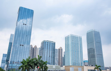 Fototapeta premium China Foshan CBD buildings city scenery