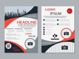 Modern professional two-sided flyer vector design template