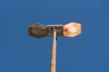 Lighting pole with a lighted lamp