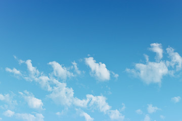 Clouds in the bright sky background in summer