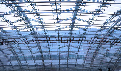 View of modern glass roof