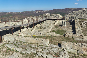 PERPERIKON, BULGARIA - MARCH 17, 2019: Ruins of Ancient sanctuary city of Perperikon, Kardzhali Region, Bulgaria
