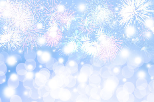 Fireworks and Bokeh New Year Background