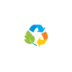 green leaf recycle arrow logo