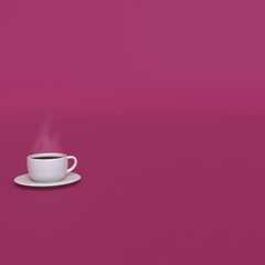 Minimal Coffee Cup, Relax With Hot Coffee! (Sized for Crop for Hortizonal Social Media Cover Designs)