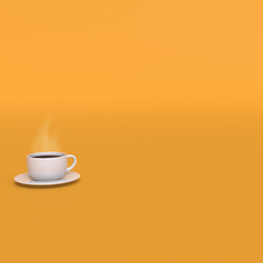 Minimal Coffee Cup, Relax With Hot Coffee! (Sized for Crop for Hortizonal Social Media Cover Designs)