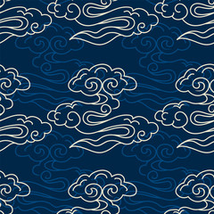 Illustration of stylized, abstract clouds