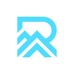 Minimal R ridge initial logo design