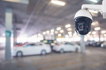 CCTV Security Camera setup on Parking lot