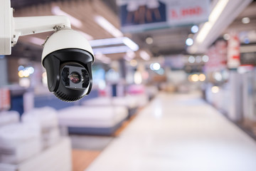Security CCTV camera or surveillance system in office building shopping mall