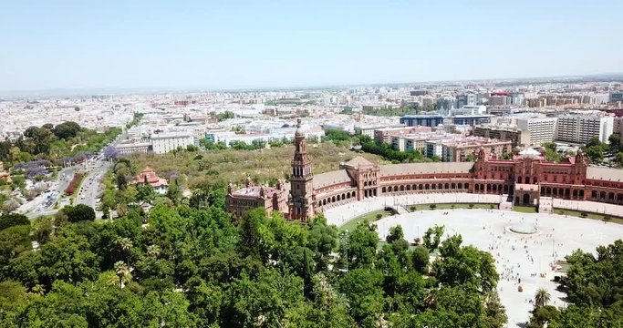 Aerial view of Plaza de Espana (Spanish Square) Sevilla , Spain 6