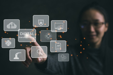 Digital transformation technology strategy, digitization and digitalization of business processes...