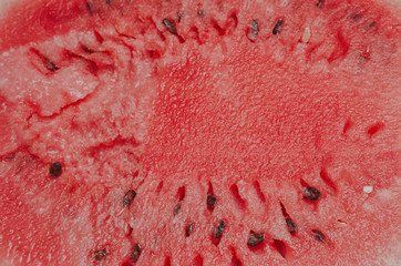 ripe and juicy watermelon flesh, close-up