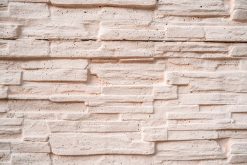 Decorative white painted thin bricks wall texture overlay