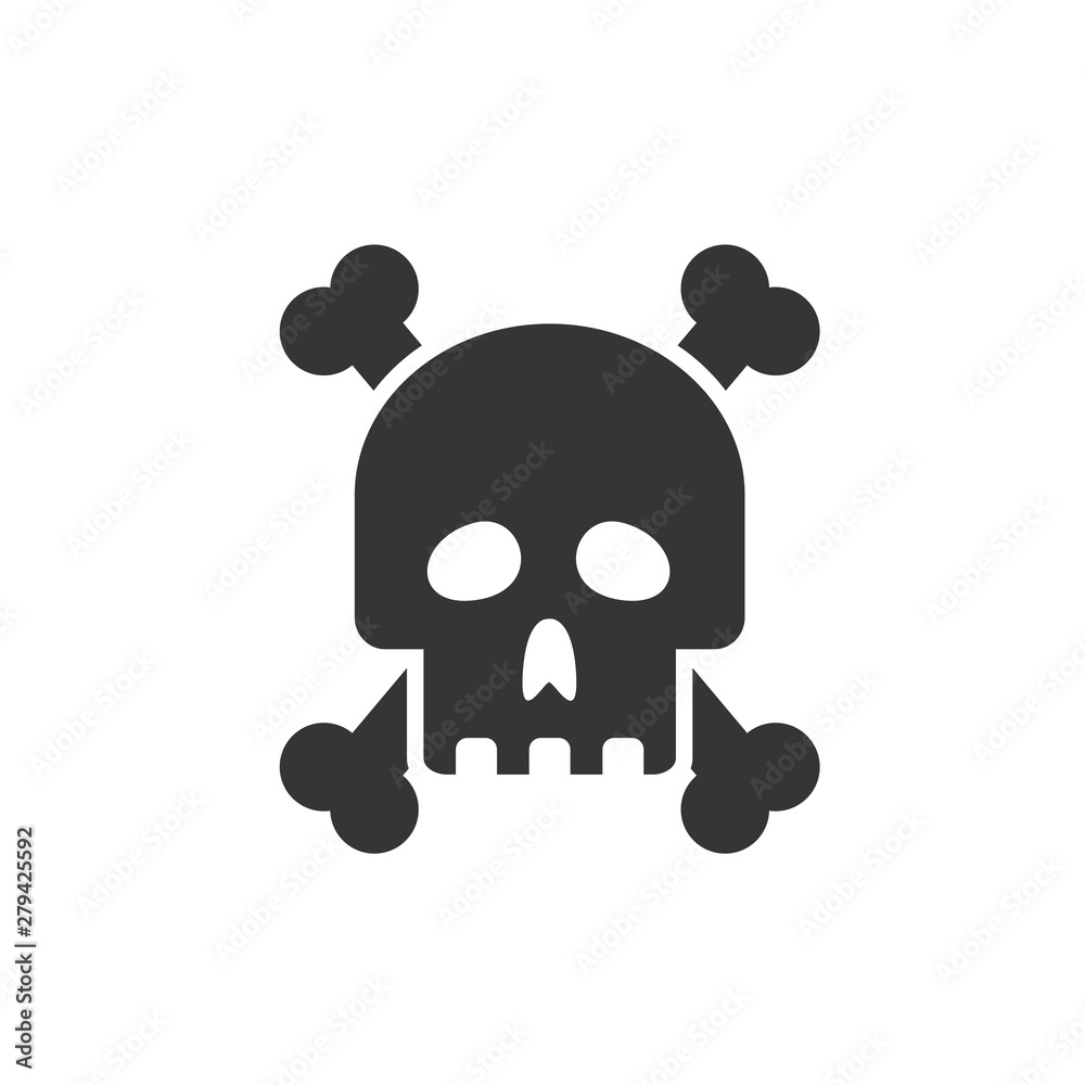 Aufkleber skull icon template color editable. skull symbol vector sign isolated on white background. simple lo